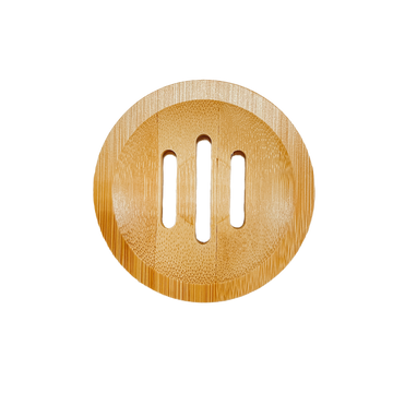 round bamboo soap dish
