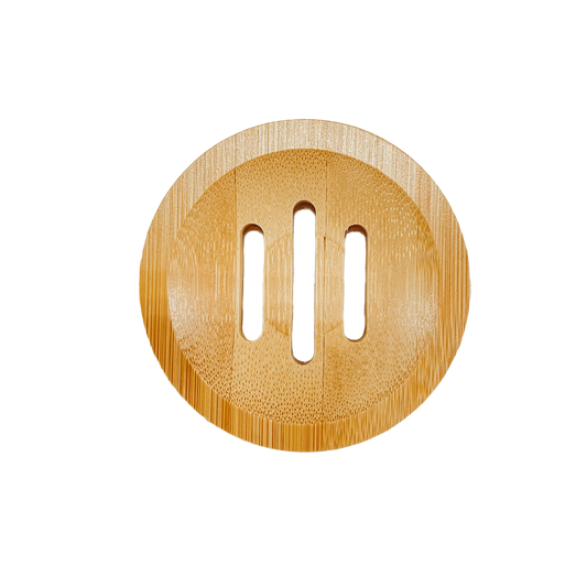 round bamboo soap dish